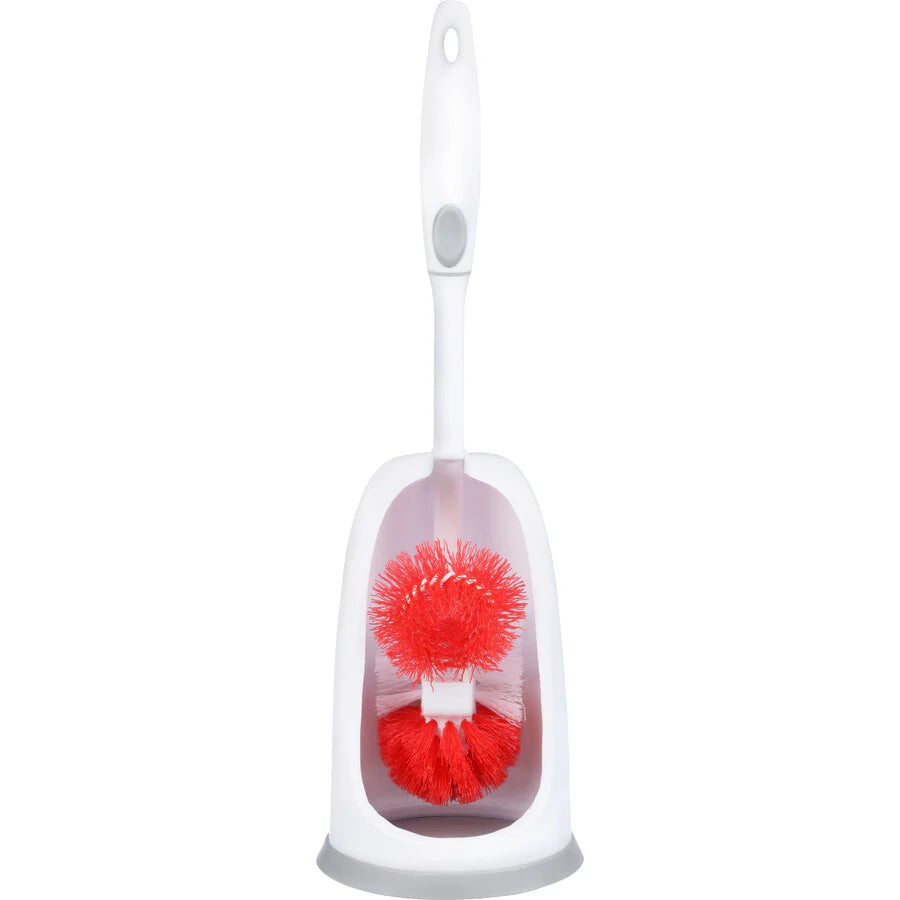 Filta toilet tidy set with red bristle rim brush and white plastic holder