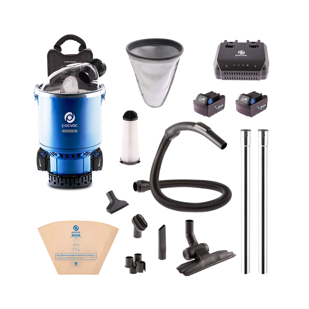 PACVAC Superpro Go Battery Backpack Vacuum Cleaner