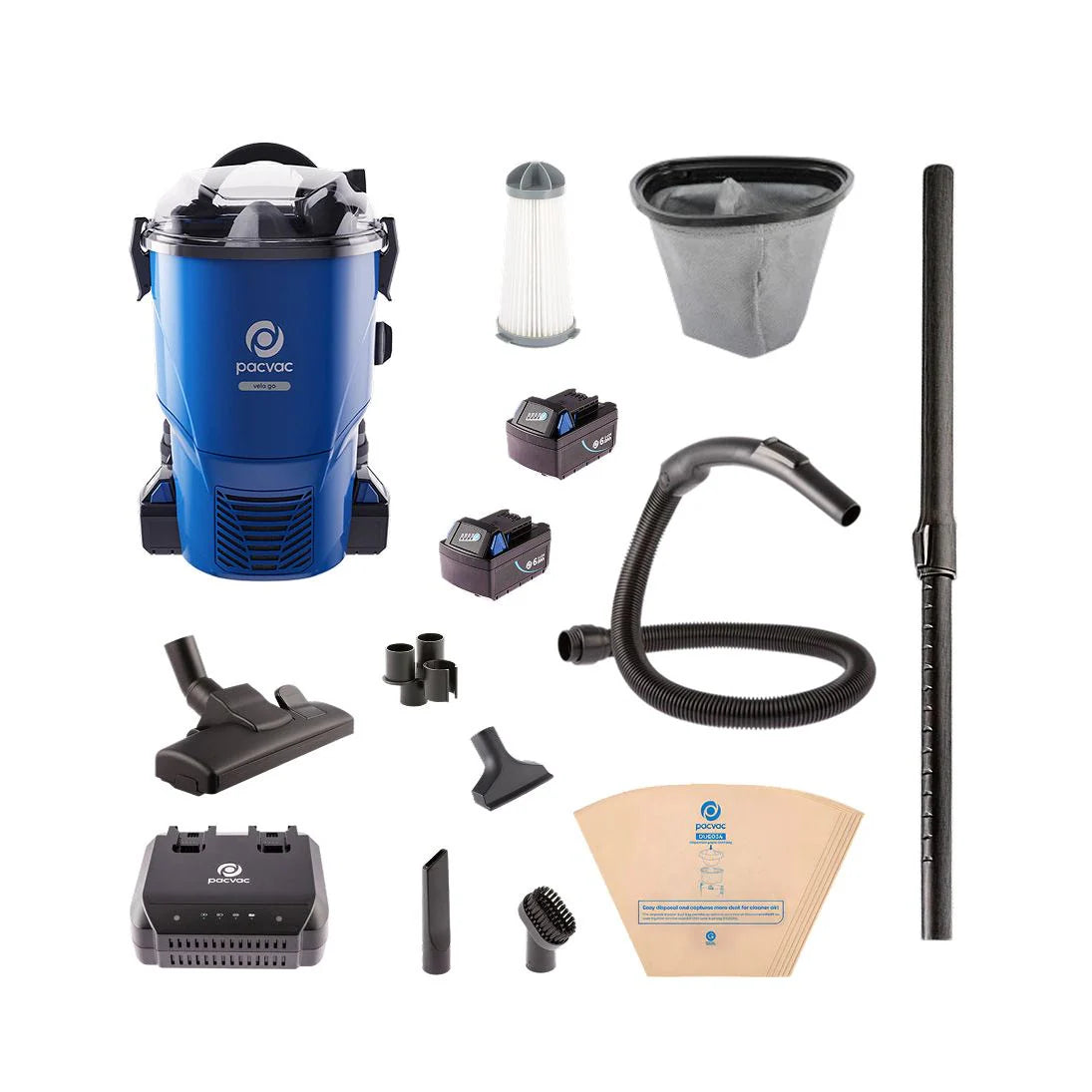 PACVAC Velo Battery Backpack Vacuum Cleaner