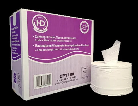 Centre Pull Toilet Tissue - HD Deluxe 2ply Centrepull Toilet Tissue