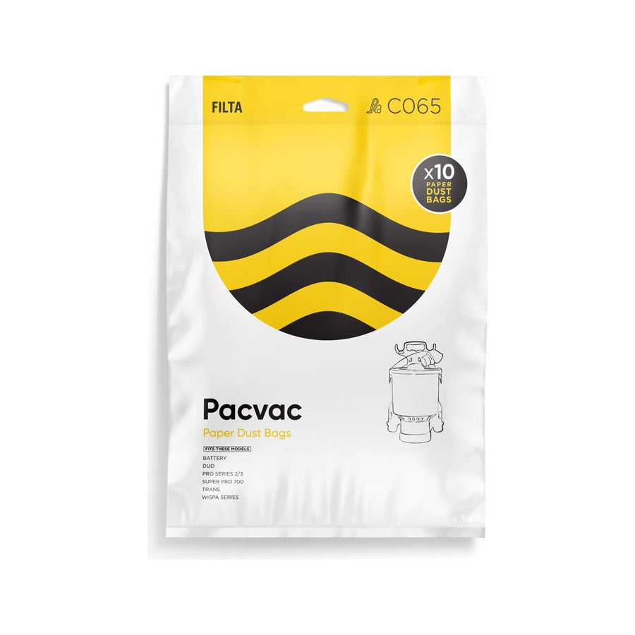 PACVAC Superpro Paper Vacuum Cleaner Bags 10 Pack (C065)