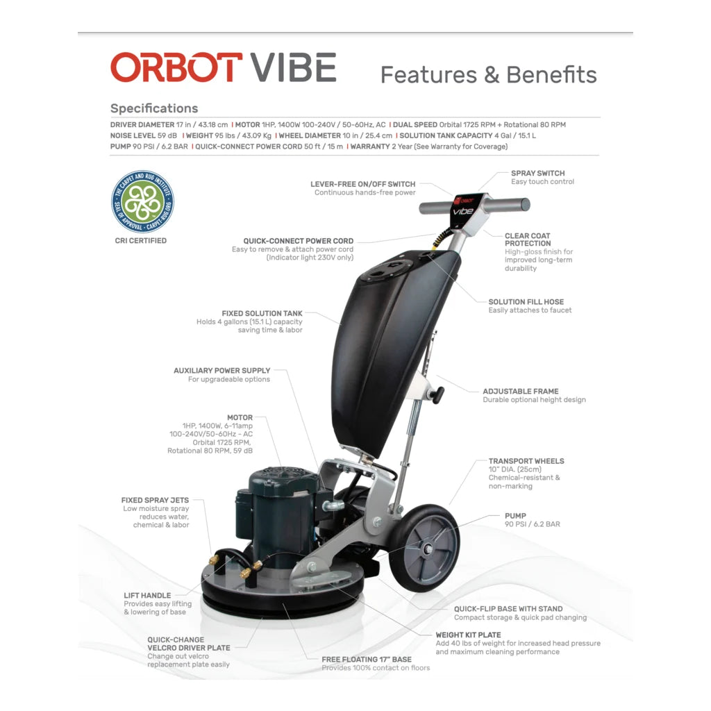 Orbot Vibe 43cm Electric Orbital Scrubber